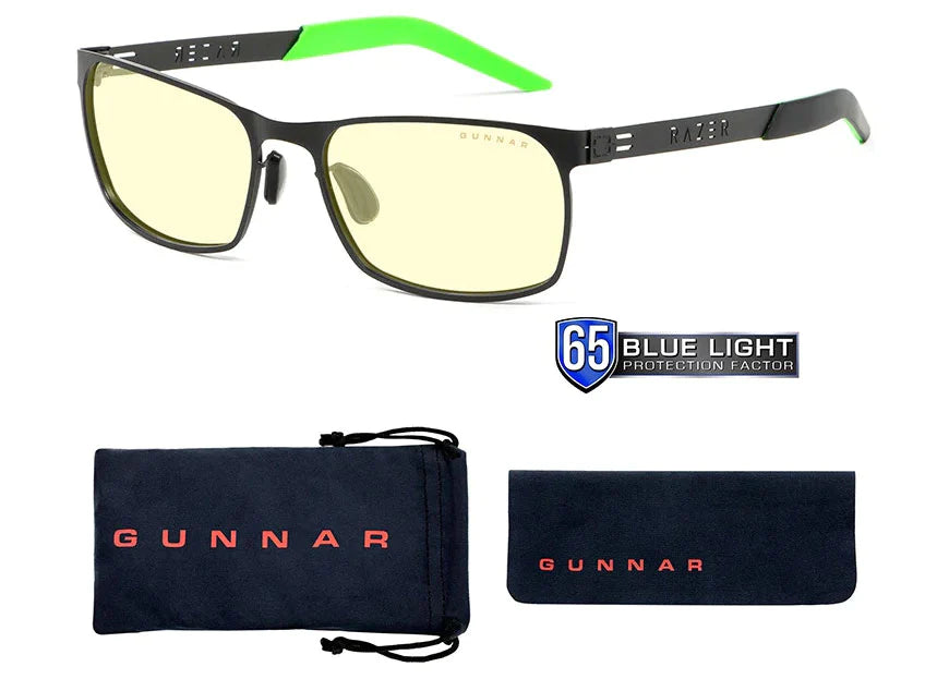 Gunnar Razer FPS Edition Gaming Glasses, Onyx Frame, Amber Lens Tint