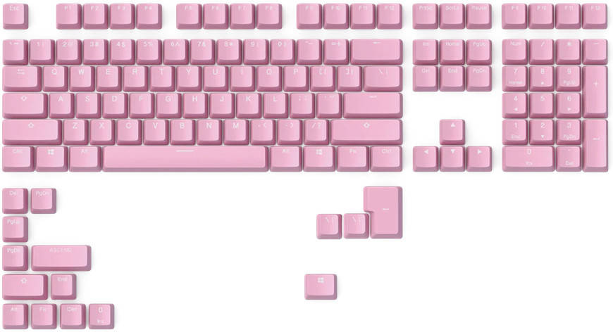 Glorious GMMK ABS Doubleshot V2 USA Base Kit Mechanical Keycaps-(123 Keys) Pink