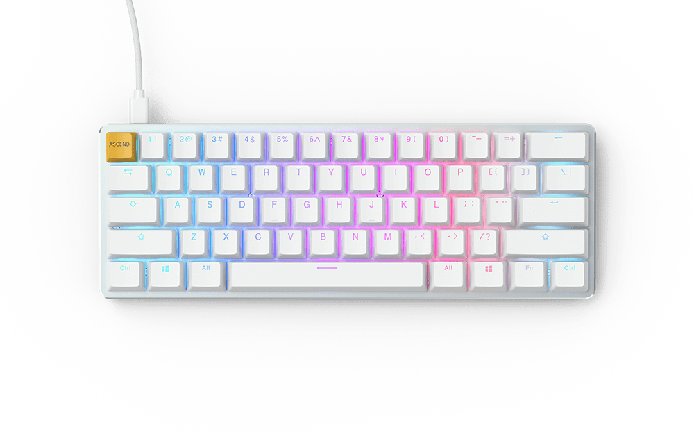Glorious GMMK RGB Compact Mechanical Keyboard White Ice